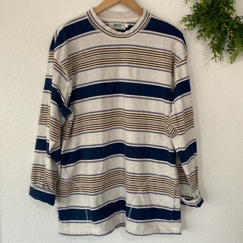 Vintage Guess Stripe Long Sleeve Crew Neck Shirt